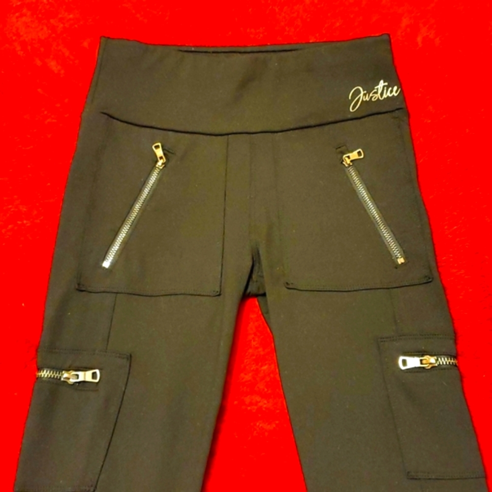 NWOT JUSTICE Girls Pants, Black, Girls Size 10.